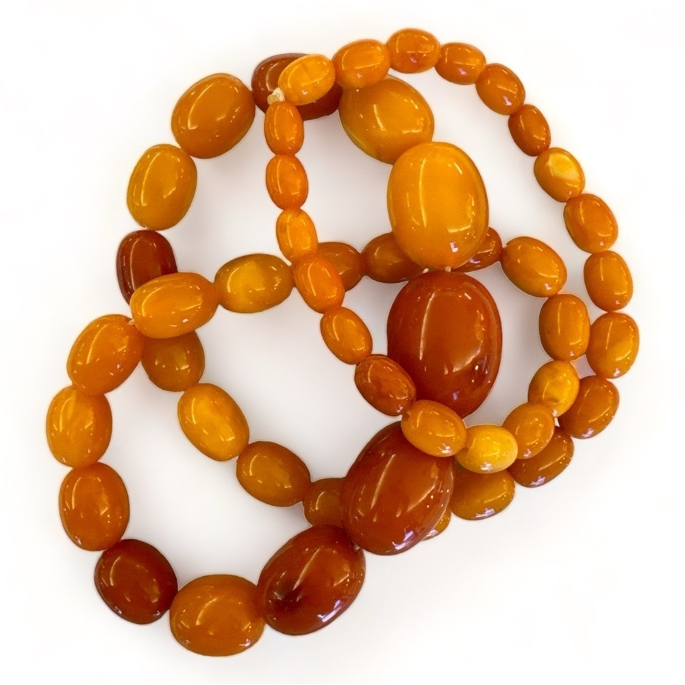 VTG Natural Baltic Amber Egg Yolk Beaded Necklace